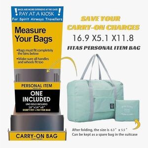 Mint Green Airline Approved Size Travel Duffel Bag